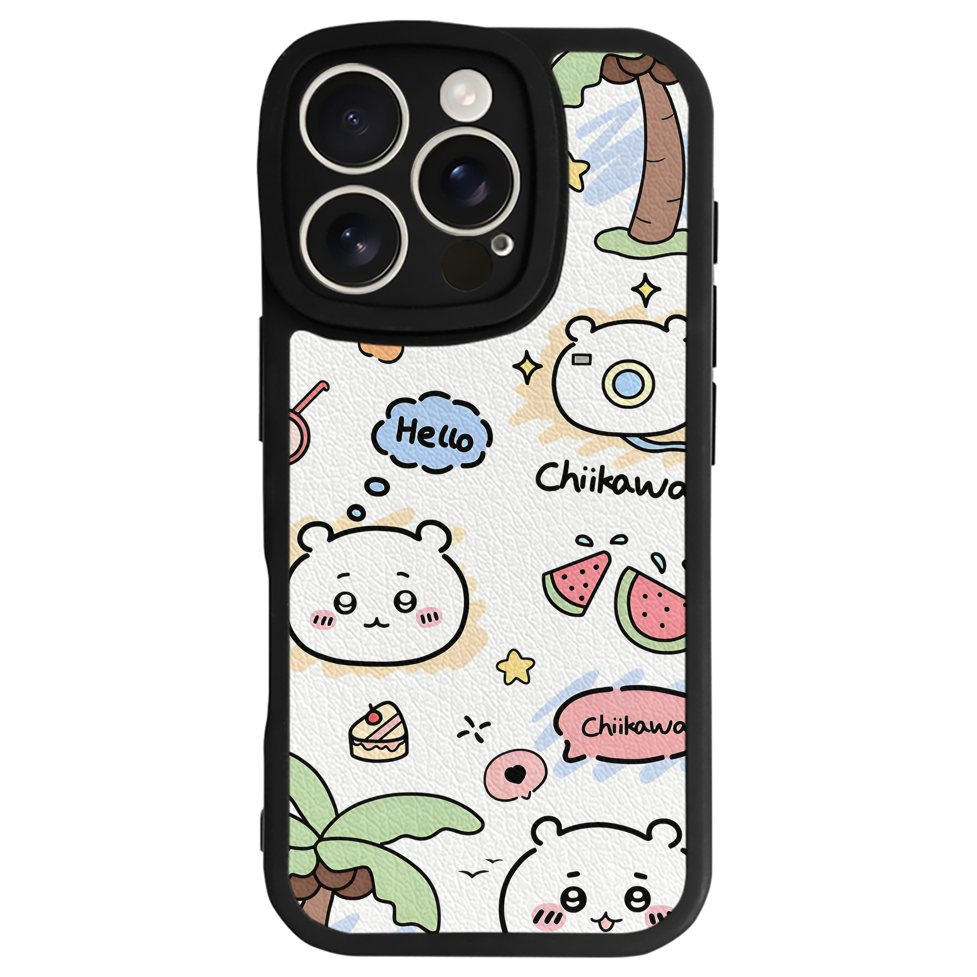 （画像用） ちいかわ Chii-kawa 【iPhone 16シリーズ対応】シリコンスマホケース（レザー調） 材質：シリコン